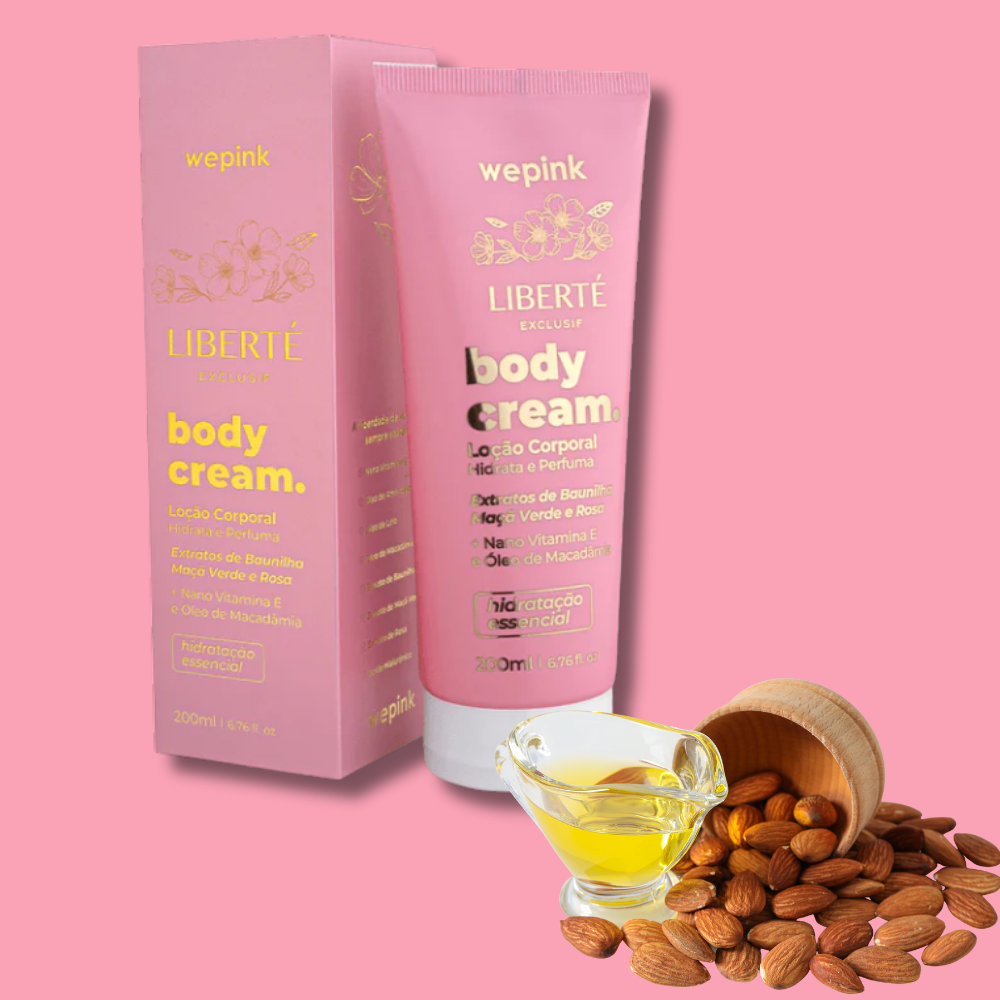 Wepink Body Cream Liberté Exclusif, 200ml, offers deep hydration for soft, moisturized skin. Perfect for daily use.