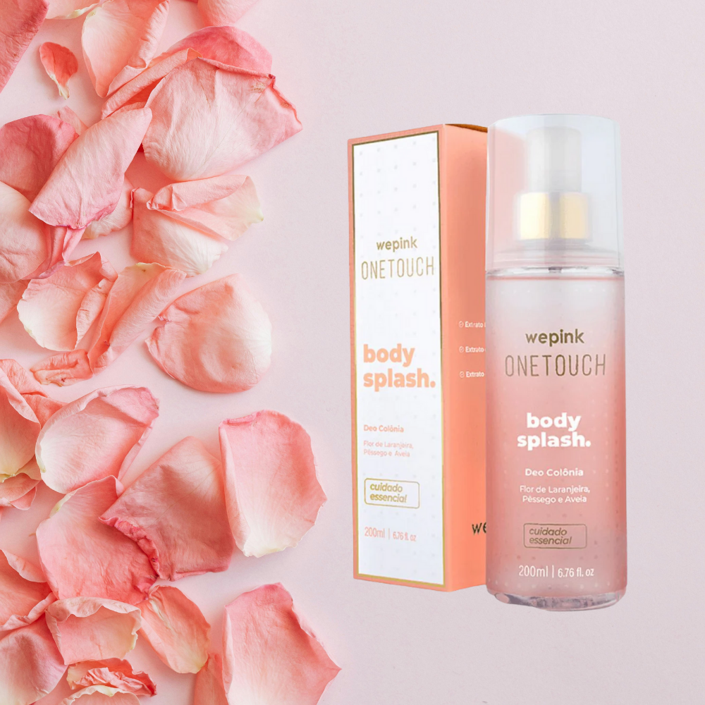 Wepink One Touch Body Splash 200ml bottle, featuring a vibrant design, ideal for refreshing fragrance throughout the day.