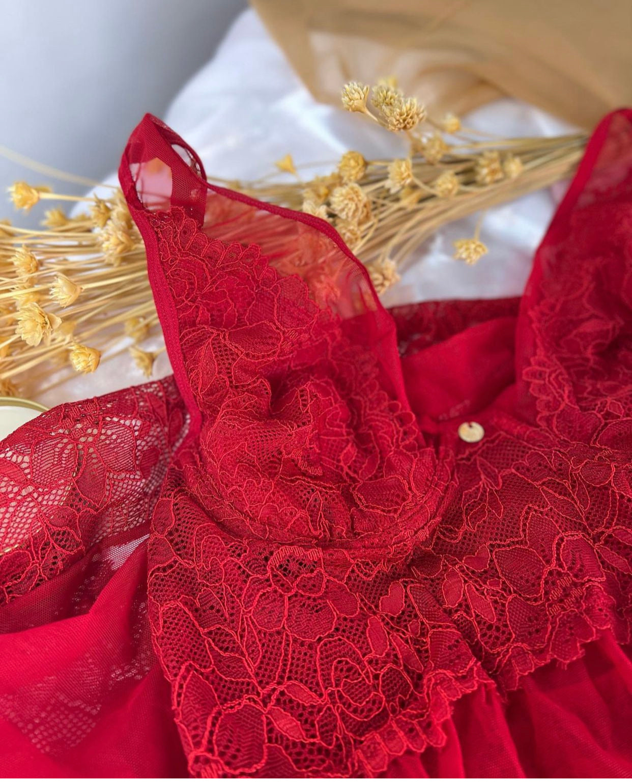 Red lace night dress