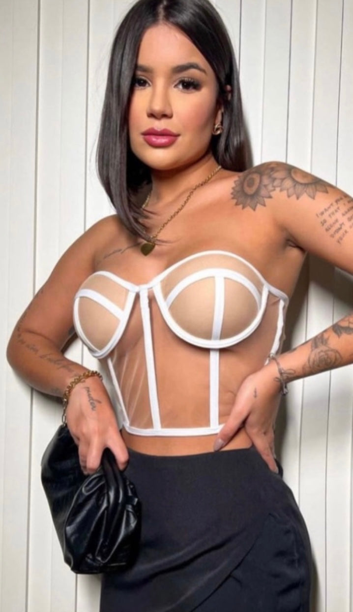 Tulle corset - White