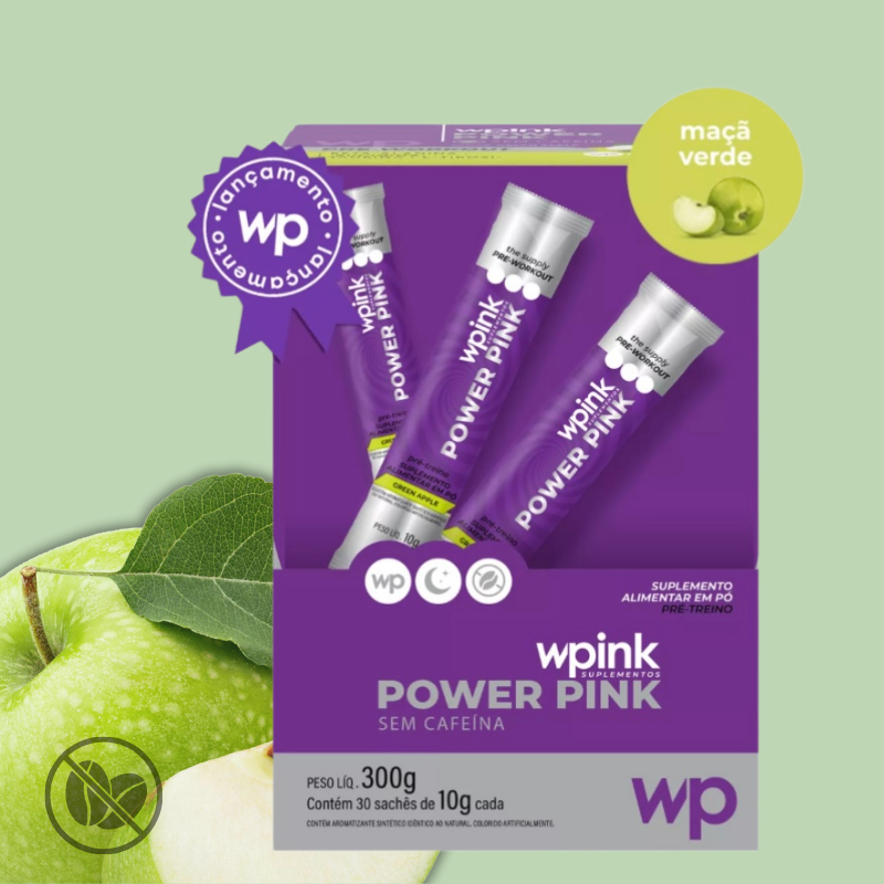 Power pink sem cafeína de uva verde - pré-treino - 300g - wp