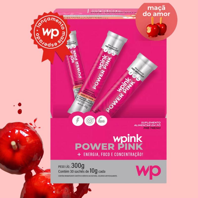 Power pink de maçã do amor - pré-treino - 300g - wp