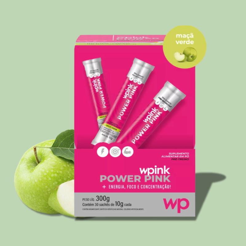 power pink de maçã verde - pré-treino – 300g - wp
