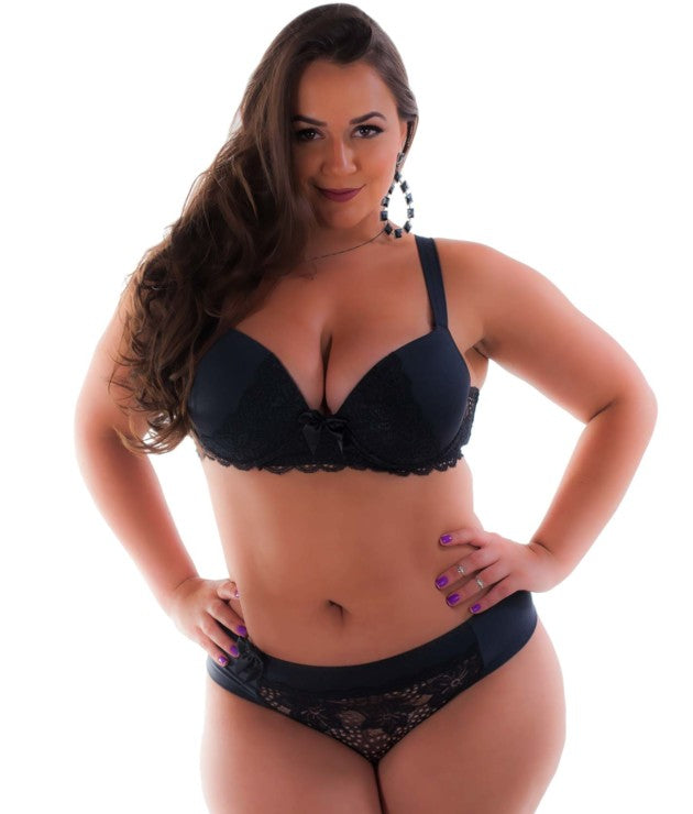 Ruama Set Plus Size lingerie - Black